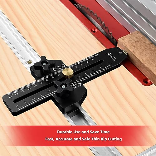 GOINGMAKE Thin Rip Jig Table Saw Jig Guide for Making Repetitive Narrow Thin Strip Cuts Woodworking Tools Fast Thin Ripping Guide for Table Saw Band goingmake