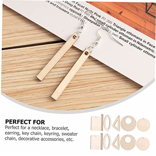 KALLORY 60pcs DIY Earrings Wood Earring Base Dangle Earrings Wood Charms Natural Wood Pendants Earring Making Supplies Kit Unfinished Natural Wood KALLORY