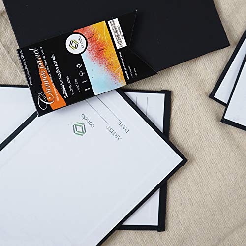 CONDA Black Canvases for Painting 9x12 inch, Pack of 14, 100% Cotton Acid-Free, 8 oz Gesso-Primed, Canvas Panels, Art Boards for Oil & Acrylic conda