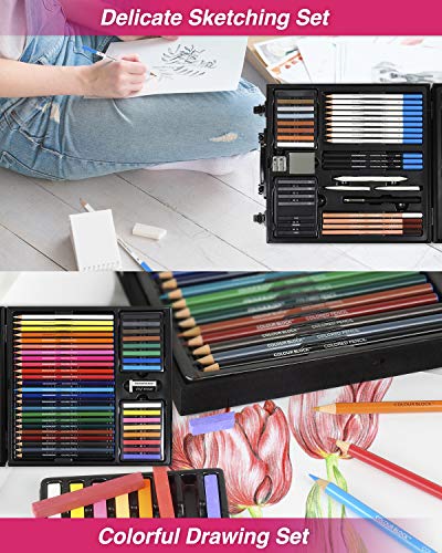 COLOUR BLOCK 151pc Mixed Media Art Set in Aluminum Case with Paints, Brushes, Sketchbooks - Ideal for Gifting - Portable & Diverse Painting Supplies COLOUR BLOCK