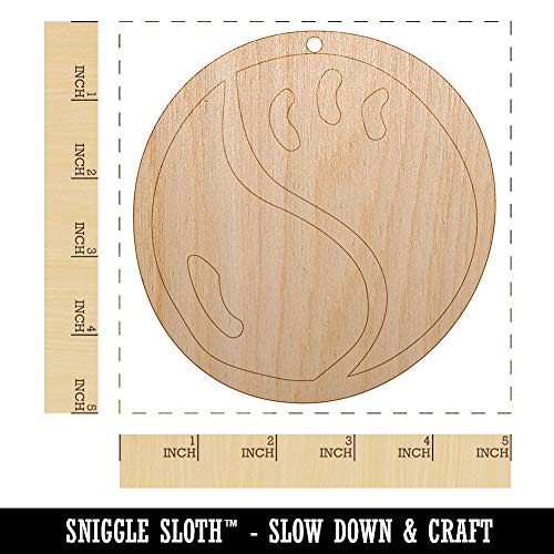 Tennis Ball Cute Unfinished Craft Wood Holiday Christmas Tree DIY Pre-Drilled Ornament Sniggle Sloth