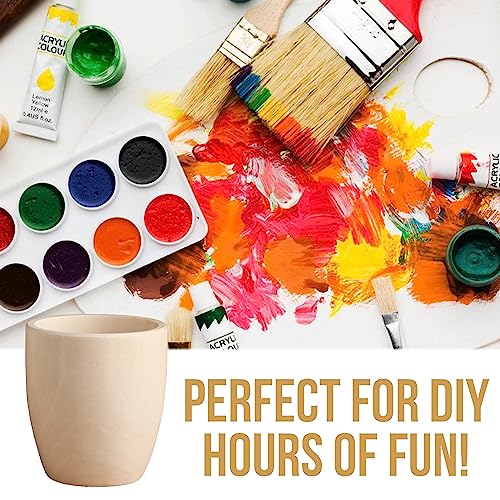 Set of 6 Wooden Glasses - Handmade Unfinished Wood Cups - Craft Kit for DIY Home Decor & Garden - Natural Solid Wood Tea Cup - Arts and Crafts for AEVVV