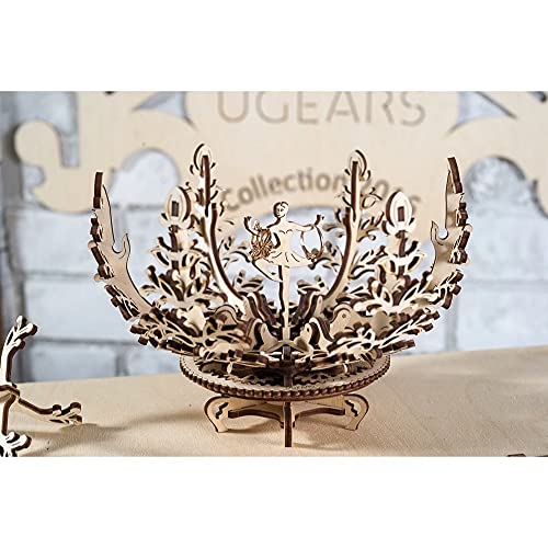 UGEARS Mechanical Flower 3D Wooden Puzzle - Unique Model Kits for Teens and Adults UGEARS