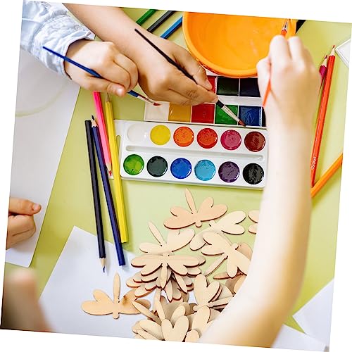 VILLCASE 60 Pcs Dragonfly Chips Wooden Circles Wooden Shapes for Crafts Dragonfly Wooden Ornaments Unfinished Wood Cutouts Unfinished Wooden Craft VILLCASE