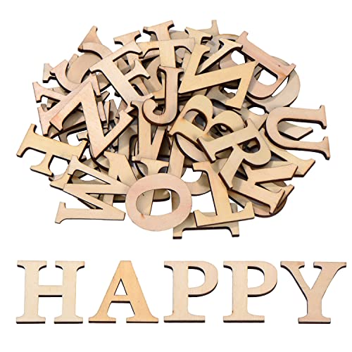 Hicarer 52 Pieces 1.8 Inch Capital Wooden Letters, Wood Alphabet Letters for Crafts, Wood Letters Sign Decoration, Unfinished Wooden Craft Letters Hicarer