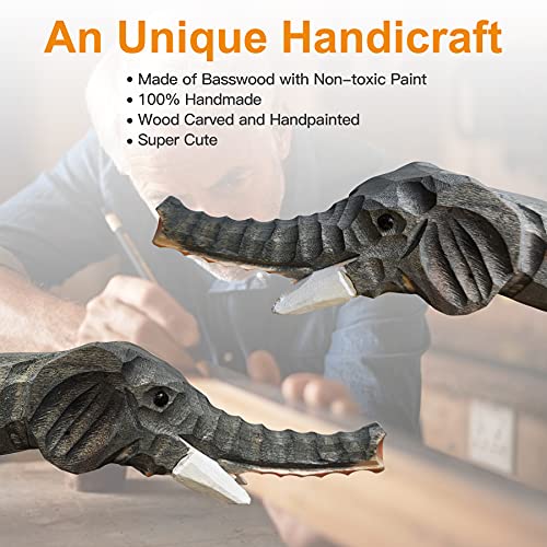 NULYDO 100% Handmade Wood Carved Animal Gel Pen | Elephant, Cute Stationary School Supply Office Supply, Fun Pen Novelty Writing Pen, Unique Gift Pen NULYDO