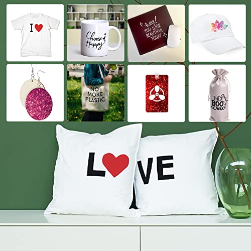 Infusible Transfer Ink Sheets for Heat Press Machine, Solid Color Transfer Paper Sublimation for Cricut Mug Press, 24pcs, 4.5"x12" Glitter Pre-Inked YumSur