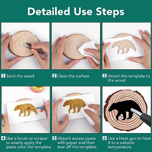 FUMILE 4.23 OZ Wood Burning Paste, Wood Burning Paste for Wood, Canvas, Denim Fabric, Leather & More, Stable Heat Activated Paste. FUMILE