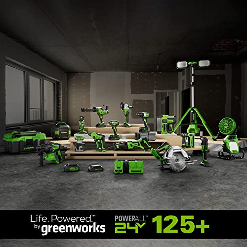 Greenworks 24V Brushless 6-1/2" Circular Saw, 4,800 RPM, Adjustable Cutting Depth 45°/90°, Tool Only Greenworks