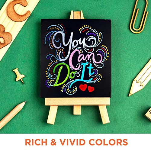 Extra Fine Tip Metallic Chalk Markers (10 Pack, 1mm) Liquid Chalk Pens - For Blackboards, Chalkboard, Bistro Menu, Window - Wet Wipe Erasable Chalkola