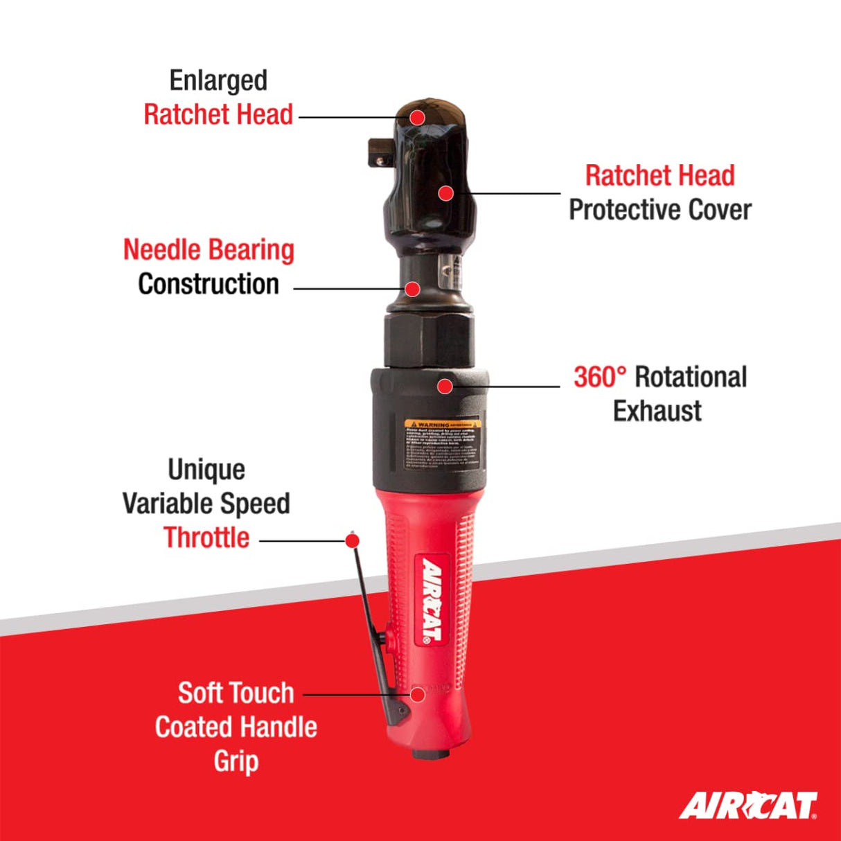 AIRCAT Pneumatic Tools 806: 3/8-Inch Ratchet 80 ft-lbs Maximum Torque AIRCAT