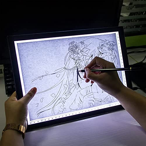 Light Box Drawing Pad, Tracing Board with Type-C Charge Cable and Brightness Adjustable for Artists, AnimationDrawing, Sketching, Animation, X-ray XIAOSTAR