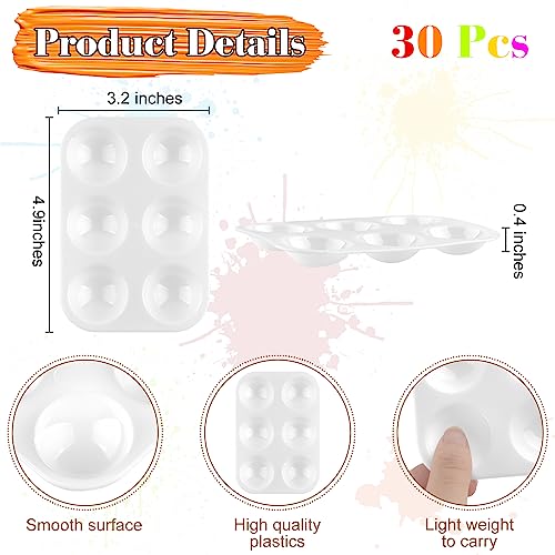 White Art Paint Tray Palette 6 Well Rectangular Watercolor Palette Paint Holder Tray Paint Tray for Student Adult Painting Party Art Painting DIY Mototo