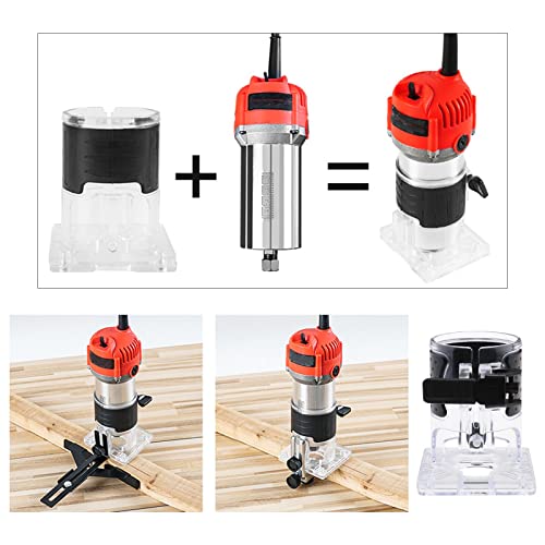 Micro Traders 2Pcs Woodworking Trimmer Router Base Compatible with Makita Router Transparent Trimming Machine Protection Cover Protective Shield Micro Traders