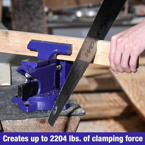 WORKPRO Bench Vise, 4-1/2" Vice for Workbench, Utility Combination Pipe Home Vise, Swivel Base Bench for Woodworking WORKPRO