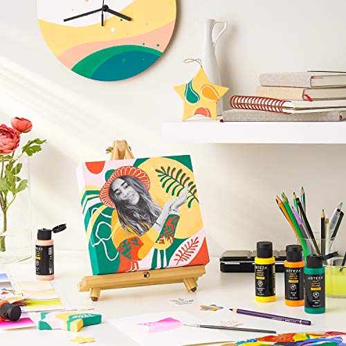 ARTEZA Craft, Set of 20 Vintage Tones, 2.02-oz/60 ml Bottles, Water-Based, Matte Finish, Acrylic Paint Set for Art & DIY Outdoor Projects on Glass, ARTEZA