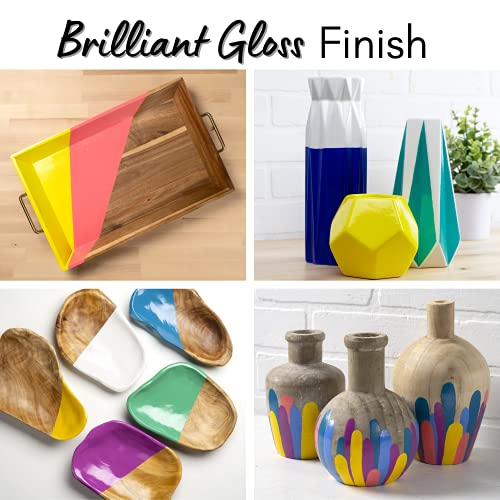 FolkArt, Radiant Red 2 fl oz Assorted 59ml Brilliant Gloss Acrylic Paint for Easy to Apply DIY Crafts, Art Supplies with A Glossy Finish, 11818 FolkArt