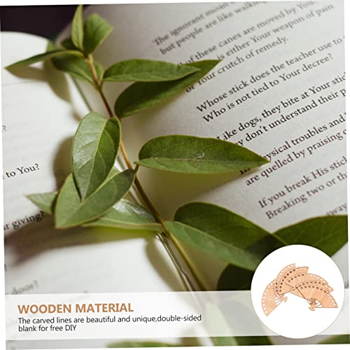 Operitacx 6pcs Blank Bamboo Bookmark Unfinished Hanging Tag Fan Shaped Bookmarks Gift Tags Unfinished Gifts Tags DIY Craft Bookmark Tag Blank Craft Operitacx