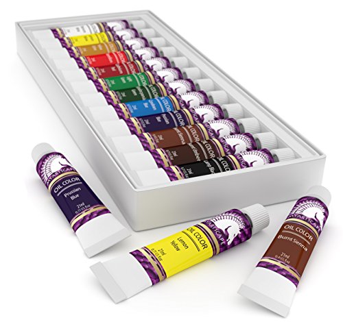 MyArtscape Oil Paint Set - 21ml x 12 Tubes - Artist Quality - Lightfast - Heavy Body - Highly Pigmented Oil-based Colors - Excellent Coverage - MyArtscape