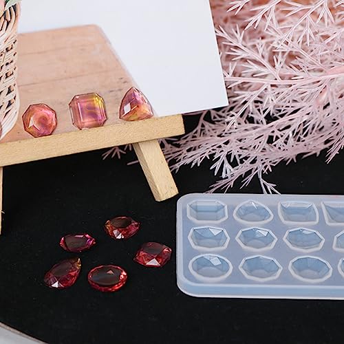 KuuGuu 4 PCS Gemstone Resin Molds Silicone,Resin Molds Jewelry,Resin Jewelry Casting Molds for Making Earrings KuuGuu