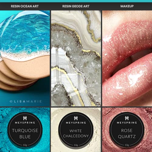 MEYSPRING Gemstones Collection Mica Powder for Epoxy Resin - 100g - Epoxy Pigment Colors for Resin Art, Geode Art - Resin Pigment Powder and Cosmetic MEYSPRING