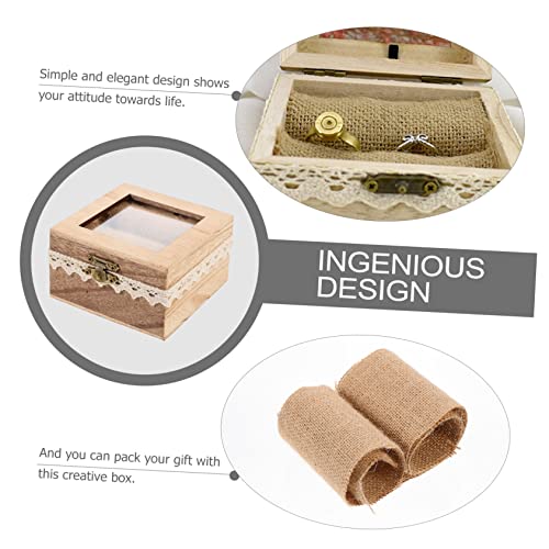 Holibanna Box engagement ring box travel container watch storage case Ring Bearer Cushion Wedding Ring Case unfinished wood necklace ring holder Ring Holibanna
