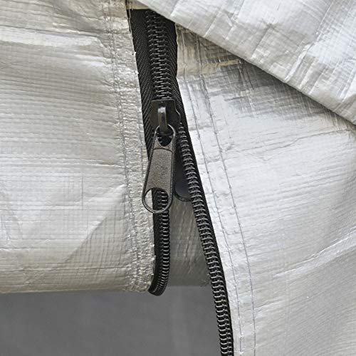 Outsunny 6' x 8' Carport Portable Garage, Heavy Duty Storage Tent, Patio Storage Shelter w/Anti-UV PE Cover and Double Zipper Doors, for Motorcycle Outsunny