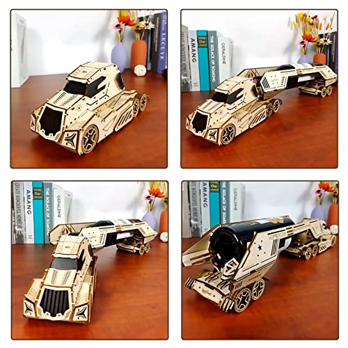 Hallisun 3D Wooden Puzzle for Adults, Wooden Red Wine Rack Mechanical Model Kit, DIY Funny Puzzle Handicraft Wood Craft Kit, Birthday Gift for Family Hallisun