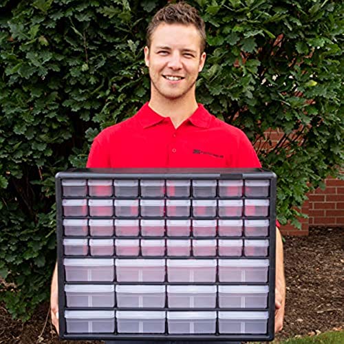 Akro-Mils 10144, 44 Drawer Plastic Parts Storage Hardware and Craft Cabinet, 20-Inch W x 6.37-Inch D x 15.81-Inch H, Black Akro-Mils