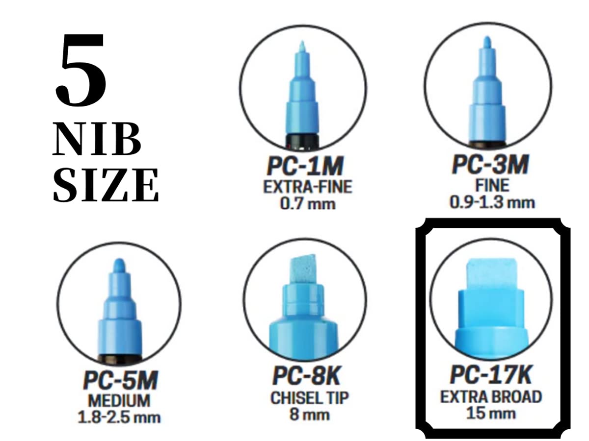 UNI POSCA chisel PC-17K FULL RANGE ALL 8 COLOURS posca
