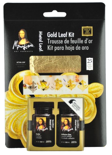 Speedball Mona Lisa Composition Gold Leaf Kit, Includes 25-Sheets, Adhesive and Sealer for Metal Gilding Crafts Speedball