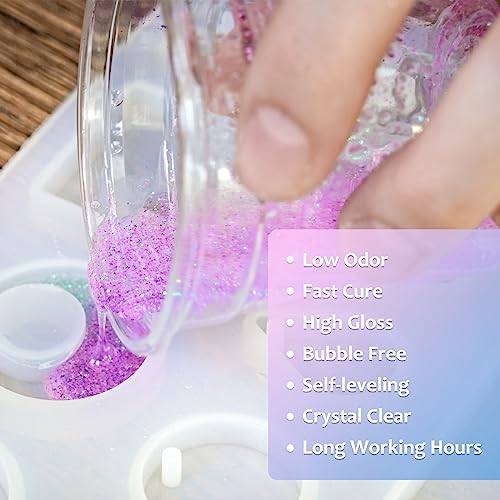 Epoxy Resin 2 Gallon - Crystal Clear Epoxy Resin Kit - Self-Leveling, High-Glossy, No Yellowing, No Bubbles Casting Resin Perfect for Crafts, Table FUHITIM