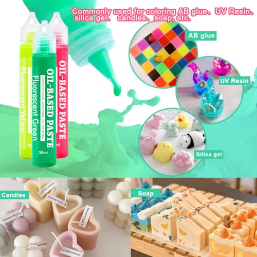DIYcraft Epoxy Resin Color Pigment Oil-Based Paste Pigment, 20 Colors Highly Pigmented Paste use for Epoxy Resin, Candle, Silicone Rubber, Soap, Wax DIYcraft