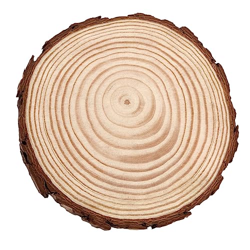 JAPCHET 50 PCS 5-5.5 Inch Natural Wood Slices, Wooden Circle Slices with Bark Unfinished Wood Discs for Home Decorations and Christmas Ornaments JAPCHET