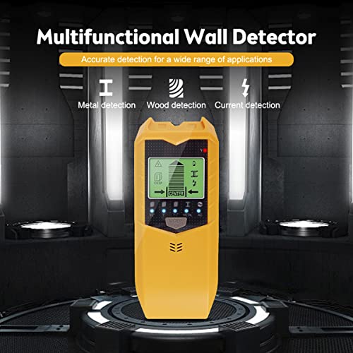 5 in 1 Stud Finder Sensor, SH402 Stud Finder Wall Scanner Detector Portable Electronic Detector with LED Display and Audio Alarm Handheld Stud HOTBEST
