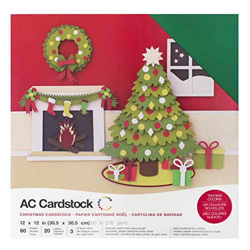American Crafts Precision Cardstock Pack 80lb 12x12 60/Pkg - Pastel/Textured