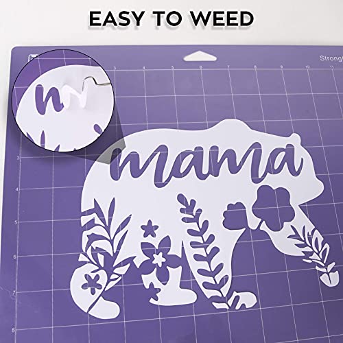 HTVRONT White Permanent Vinyl, 12 Pack White Vinyl for Cricut - 10 White Vinyl Sheets 12" x 12" & 2 Transfer Tape Sheets for Party Decoration, HTVRONT