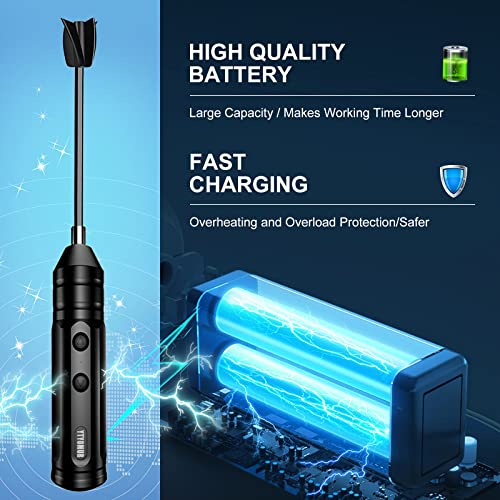 Epoxy Resin Mixer with 2 PCS Epoxy Mixer Paddles, Rechargeable Powerful and Slow Motor for Epoxy Resin, Silicone, Paint Mixing, Without Bubbles DIY YTYOMUR