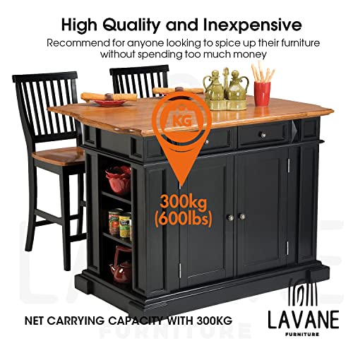 La Vane 35 1/2-inch H 5-inch W 5-inch D Cabinet Columns, Set of 2 Unfinished Square Rubber Wood Replacement Countertop Legs for Large Dining Table & La Vane