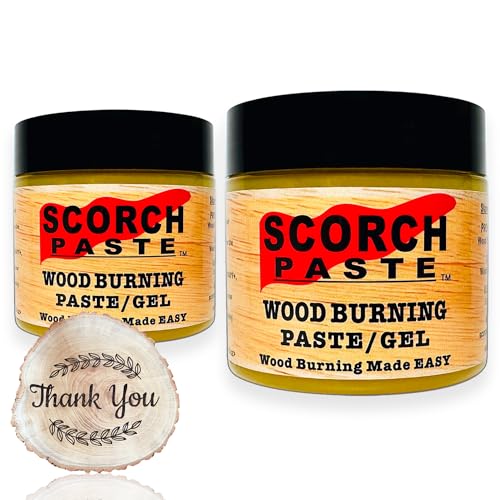 Scorch Paste - Wood Burning Paste, Wood Burning Gel for Crafting & Stencil, Stable Heat Activated Paste, Accurately & Easily Burn Designs on Wood, Scorch Paste