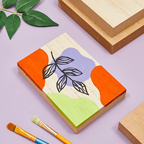 Bright Creations Unfinished Wood Rectangles for Crafts (6x4 in, 4 Pack) Bright Creations