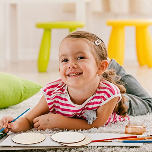 80 Pcs 5 Inch Wood Circles for Crafts Unfinished Wood Circles Wood Rounds Natural Round Wooden Disc Cutouts Blank Wood Circle Slices for DIY Crafts, AWIZOM