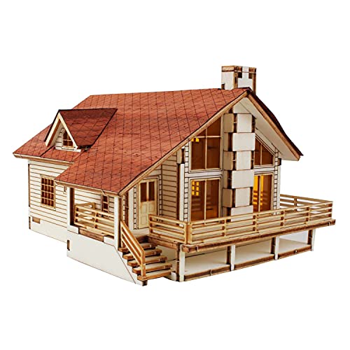Desktop Wooden Model Kit Garden House A with a Large Deck by YOUNGMODELER by Young Modeler Young Modeler