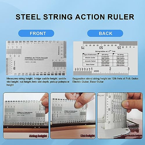 72 PCS Guitar Tool Kit for Set Up, Intonation Adjustment and Repair, Guitar Maintenance Kit for Guitar Bass Banjo and Ukulele, Guitar Gift for Guitar Giwaelro