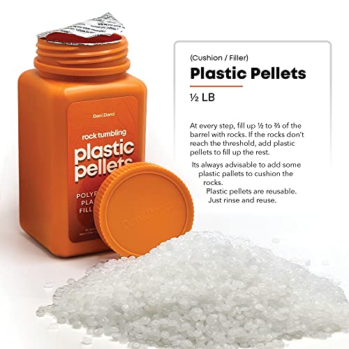 Dan&Darci Rock Tumbler Grit Refill Kit - 3.5 Pounds Grits Media + Poly Plastic Pellets - Rocks Polishing Refills for Any Brand Rock Tumblers - Rock Dan&Darci