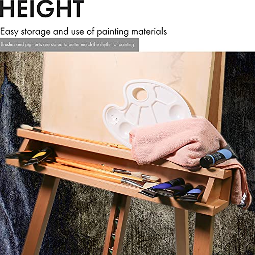 ARTIFY Large A-Frame Adjustable Painters Easel, Solid Beechwood Easel, Studio Easel with Brush Holder for Adults ARTIFY art supplies