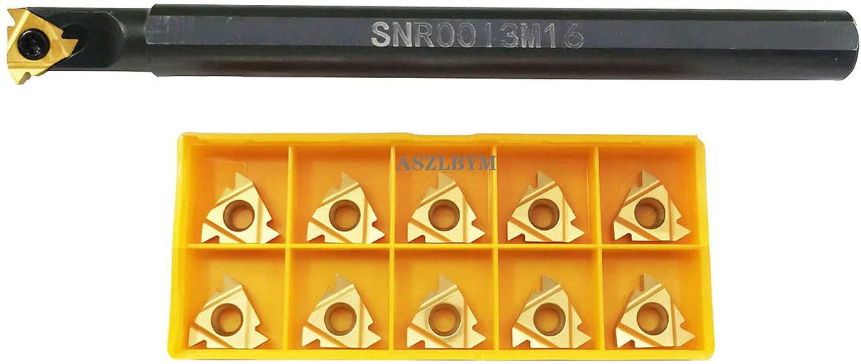 ASZLBYM SNR0013M16 CNC Lathe Internal Threading Boring Bar Turning Tool Holder With 10pcs 16IR AG60 Carbide turning insert ASZLBYM