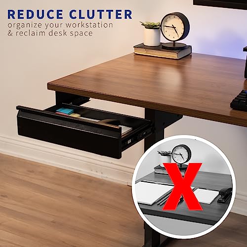 VIVO 16 inch Under Desk Mounted Sliding Pull-out Drawer without Shell for Office Desk, Storage Organizer for Sit Stand Workstation, Black, VIVO