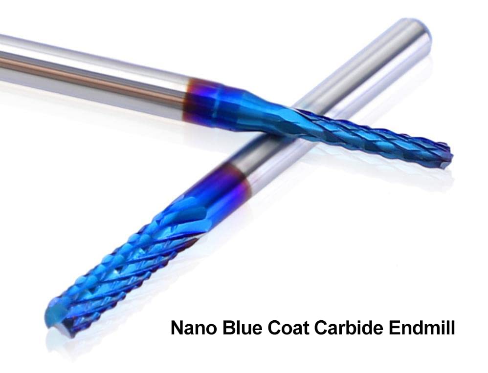 ASNOMY 20pcs End Mills CNC Spiral Router Bits, 1/8" Shank CNC Cutter Milling Carving Bit Set, Nano Blue Coat CNC End Mill Bits, Cutting ASNOMY