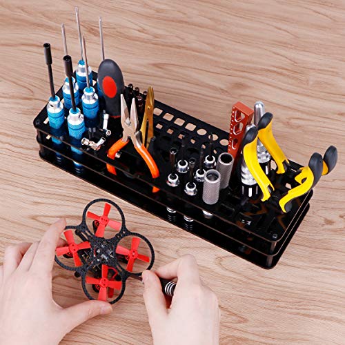 FPVERA Screwdriver Storage Rack Screwdriver Organizers for Hex Cross Screw Driver RC Tools Kit Organizers 63 Hole FPVERA